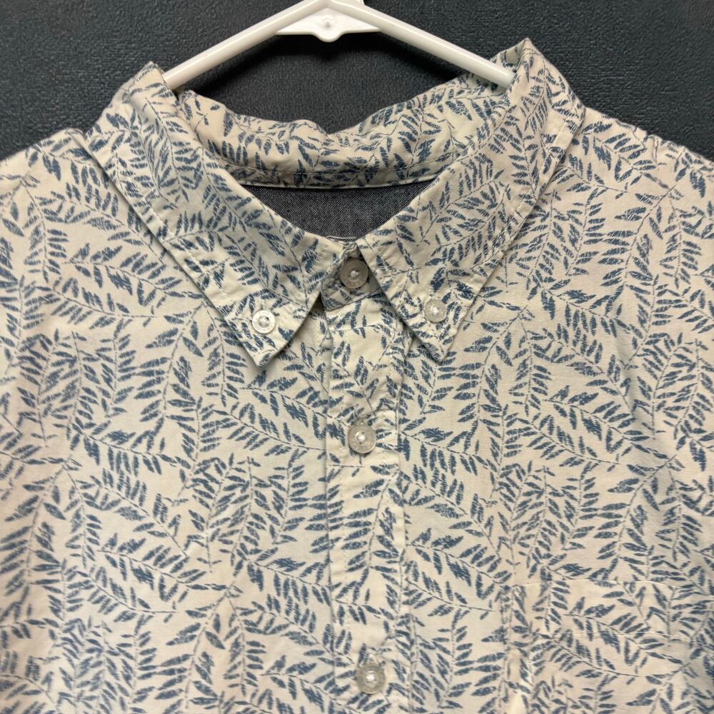 Lee XXL Leaf Print Button Shirt Short Sleeve 100% Cotton Casual Tropical Beachy